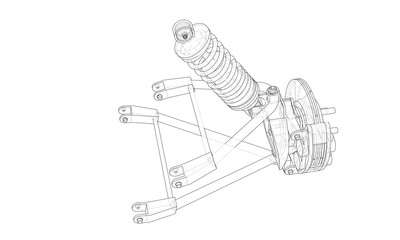 Car suspension with shock absorber
