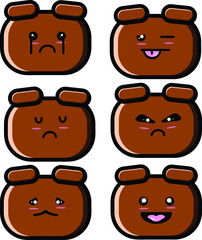 set of funny cartoon animals