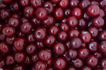 close up of red cherries