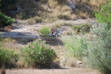 Riding Motorcycle in Spanish Canyon