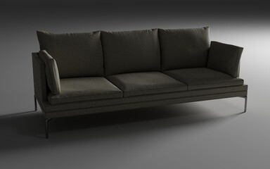 grey sofa isolated on grey