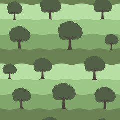 Seamless repeating pattern of trees