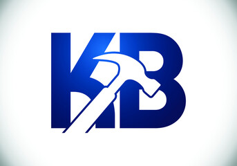 Initial Monogram Letter K B Logo Design Vector Template. K B Letter Logo Design