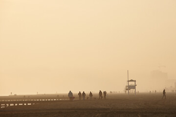 sand storm over Jesolo beach at sunset © Nick
