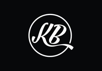 Initial Monogram Letter K B Logo Design Vector Template. K B Letter Logo Design