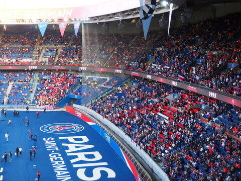Tribunes du parc des Princes &agrave; Paris