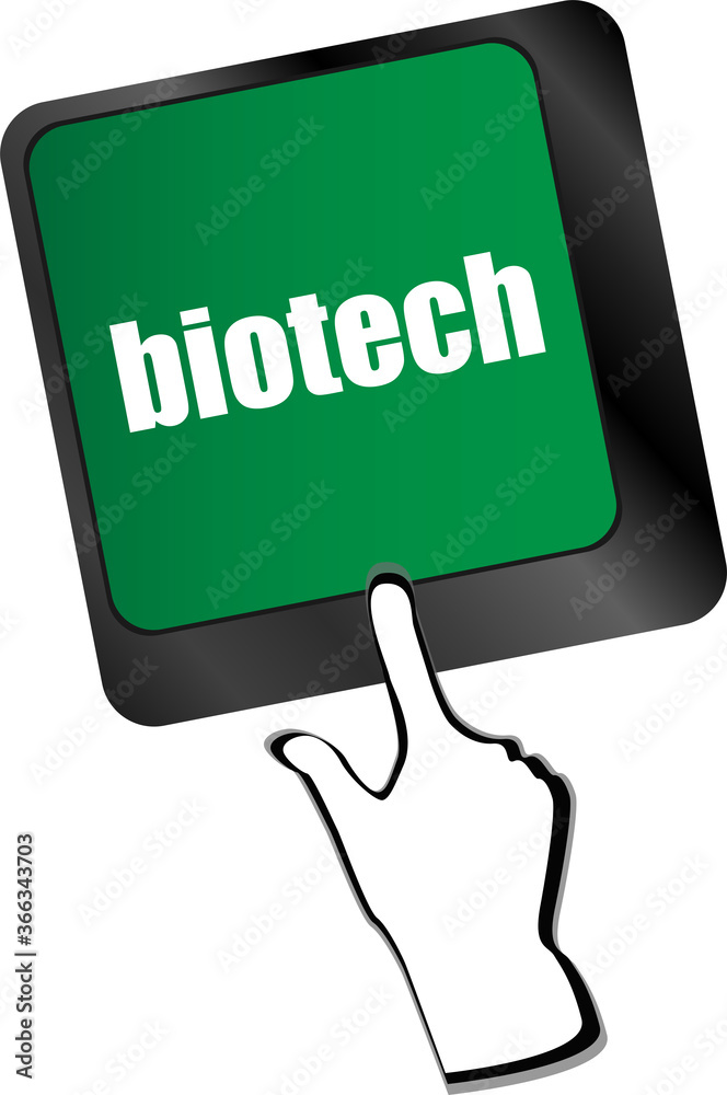 Poster bio tech message on enter key of keyboard