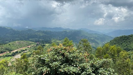 mountain landscape with blue sky