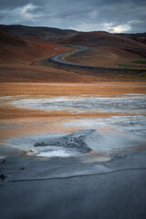 Fototapeta na wymiar Namafjall Hverir geothermal area Northeast Iceland landscape