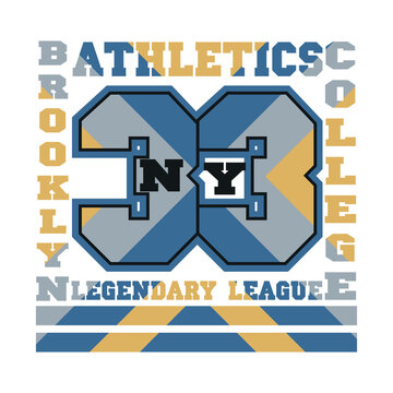 brooklyn t-shirt, atletics, brooklyn, Fashion Typography sporty design the logo