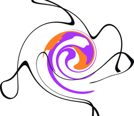 Simple abstract vector spinning colorful whirl texture for your game