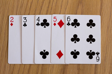 Straight Poker Casino Hand