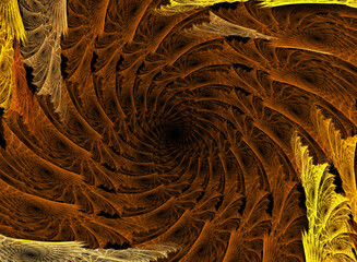 Chocolate spiral. Abstract image. Computer generated.