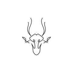 Deer minimalist one line logo template - Eps 10