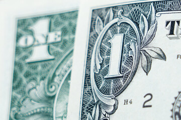 One US Dollar bill as a symbol of business, and profit. Selective focus.