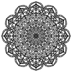 Vector black mandala on a white background
