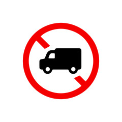 vector illusion icon of prohibited Truck with red circle and glyph icon