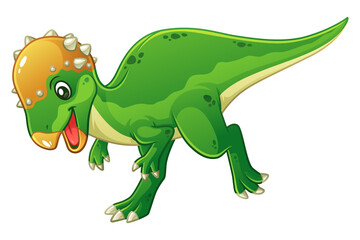 Little Pachycephalosaurus Cartoon Illustration
