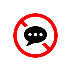 vector illusion icon of prohibited Messages with red circle and glyph icon