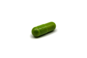 Green medicinal capsule