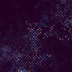 Abstract composition of fading lines and dots. Stranger walker modeling. Generative art. Vector design element for technology and computer science illustration.
