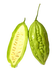 Balsam Pear Bitter Melon isolated on white background