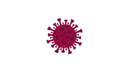 Coronavirus molecule on a white background.