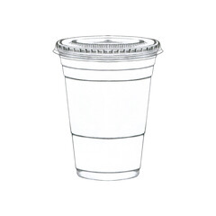 Hand drawn plastic glass for coffee