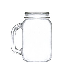 Hand drawn glass jar for drink