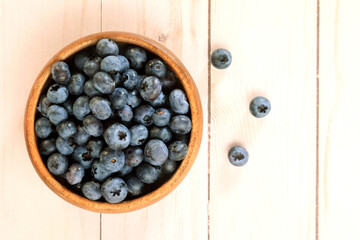 Blueberries in a bowl for breakfast.