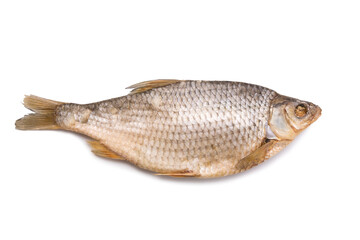 Dried salted fish isolated on white background
