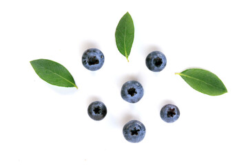 Blueberries and leaves
