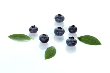Blueberries and leaves