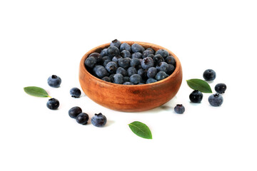 Fototapeta na wymiar Blueberries in a bowl for breakfast.