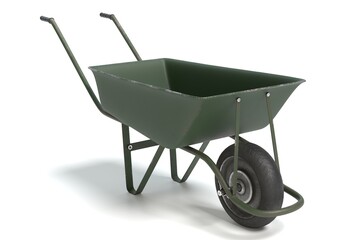 3d illustration of a wheelbarrow