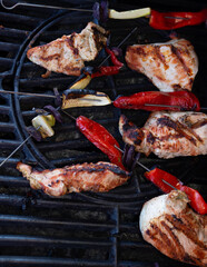 Grilled chicken breast with vegetables