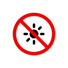 vector illusion icon of prohibited Light with red circle on glyph icon