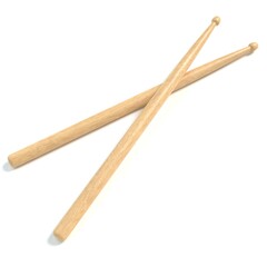 3d illustration of drum sticks
