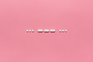 SOS morse code with medical drugs and pills