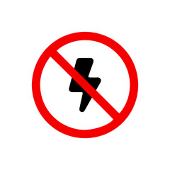 vector illusion icon of prohibited Light with red circle on glyph icon