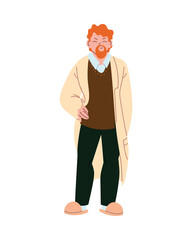 red hair man cartoon vector design