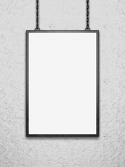 white empty billboard on stucco background