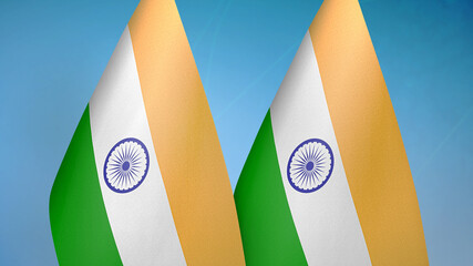 India two flags blue background