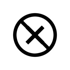 Obraz premium vector illusion icon of prohibited Cross with black circle on glyph icon