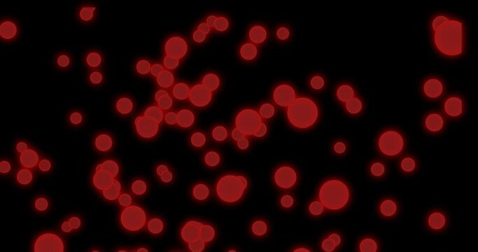 Blood under a microscope, chaotic movement of leukocytes in human blood on a black background. 3D render, animation.