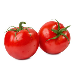 Ripe tomatoes isolated on white background