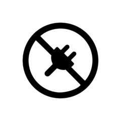 Obraz premium vector illusion icon of prohibited Plug with black circle on glyph icon