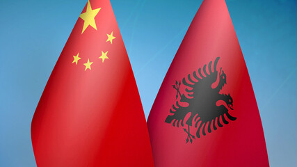 China and Albania two flags