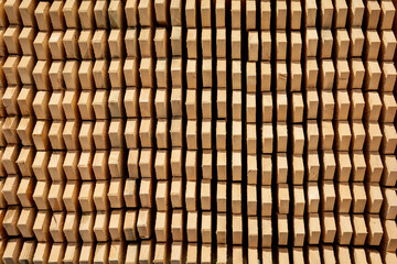 rhythmic composition of stacked wooden planks