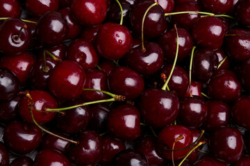 Ripe cherry as background texture close-up